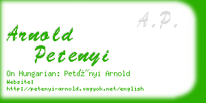 arnold petenyi business card